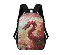 sinyumoney Vintage Red Dragon School Backpack Water Resistant Computer Rucksack for Campus Outdoor Travel Sports 17inch