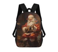 sinyumoney Vintage Santa Claus Xmas Backpacks 3D Printed Kids School Backpack Outdoor Casual Daypack Fashion Casual Children Backpacks Cute Travel Bags 17inch