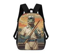 sinyumoney Vintage Saurian Slugger 5 Children's Backpacks Kids Fun School Bag Boys Backpack Travel Bag Student Schoolbag Book Stationery Bag Chool Bags 17inch