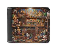 sinyumoney Vintage Toy Attic Treasure 3D Print Wallet Safe Protection Card RFID Blocking Banknote Compartments Fashion Slim Leather Wallet 11.7cm*9.5cm