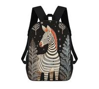 sinyumoney Vintage Zebra Xmas 3D Printed 17inch School Bag Children's School Backpack Travel Backpacks Casual Fashion Bag for Kids School Students