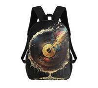 sinyumoney Vinyl Fusion Artistic Expression Fashion Student School Backpack Suitable for Boys Girls Kids Casual Outdoor Travel Essential Daypack 17inch