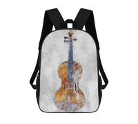 sinyumoney Violin 3D Printed Children's School Backpack for Kids High Capacity Travel Rucksacks 17 Inch Book Bags Kids