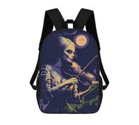 sinyumoney Violin Girl School Backpack Water Resistant Travel Backpack Computer Bag for Girls Boys Teenage 17inch