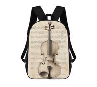 sinyumoney Violin Sheet Music School Backpack Fashion Stationery Backpack Waterproof Casual Daypacks for Teenage Girls Boys Women Men 17inch