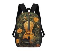 sinyumoney Violin Vintage Violinist Children's School Backpack 3D Printed for Kids Travel Rucksacks Book Bags Kids School Bag 17inch