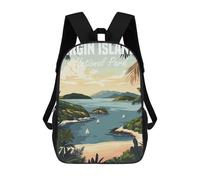 sinyumoney Virgin Islands National Park Children's Backpacks School Backpack 3D Printed Backpack for Kids Travel Rucksacks Book Bags Kids School Bag 17inch
