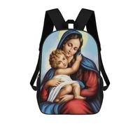 sinyumoney Virgin Mary 3 Backpacks Kids School Backpack School Bag 3D Printed School Bag for Boys Elementary And Middle School Students 17inch