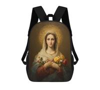 sinyumoney Virgin Mary Holding Flowers Backpack School Work Business College School for Men, Women & Teenage Boys 17inch