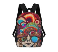 sinyumoney Visionary Art-1 Children's School Backpack Fashion Casual Children's Backpacks 3D Printed School Bags Boy Large Backpack 17inch