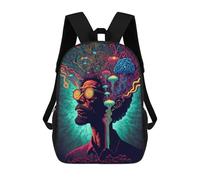 sinyumoney Visionary Kids School Backpack 3D Printed Fashion School Bag Casual School Bag for Boys Elementary And Middle School Students 17inch