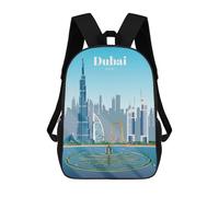 sinyumoney Visit Dubai Backpack School Bag Water Resistant Travel Backpack Computer Bag for Teenage Girls Boys Women Men 17inch