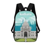 sinyumoney Visit Kolkata Backpacks Kids School Backpack School Bag 3D Printed School Bag for Boys Elementary And Middle School Students 17inch