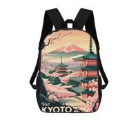 sinyumoney Visit Kyoto Japanese Landscape Backpack School Bag Travel College Rucksack Backpacks for Men, Women & Teenage Boys 17inch