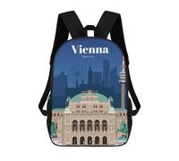 sinyumoney Visit Vienna School Backpack 3D Printed School Bags Boys Girls Laptop Backpack for Kids/Students/Adults 17inch