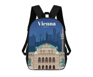 sinyumoney Visit Vienna School Backpack 3D Printed School Bags Boys Girls Laptop Backpack for Kids/Students/Adults 17inch