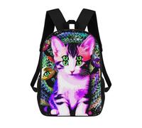 sinyumoney Vivid Cat Artwork Backpack School Bag Computer Rucksack for School/Work/Travel for Boys/Girls/Teenagers 17inch