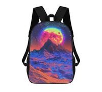 sinyumoney Vivid Fantasy Landscape with Mountain And Moon Children's Backpacks School Backpack 3D Printed for Kids Travel Rucksacks Book Bags Kids 17inch School Bag
