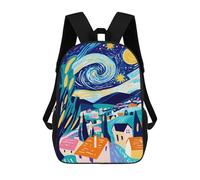 sinyumoney Vivid Fauvist Vision of Starry Night School Backpack Rucksack Casual Daypacks School Work Travel Bag for Camping Outdoor Adventures And Daily Travel 17inch
