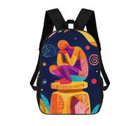 sinyumoney Vivid Fauvist Vision of The Thinker Backpack School Lightweight Schoolbag Dayback Bookbag College for Men, Women & Teenage Boys 17inch