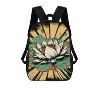 sinyumoney Vivid Lotus Flower Pop Art Backpack School Bag Water Resistant Travel Backpack Computer Bag for Girls Boys Teenage 17inch