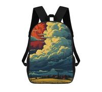 sinyumoney Vivid Rural Landscape with Dramatic Sky Backpack School Bag Large School Backpack for Boys - Perfect for Travel, Work And Daily Use 17inch