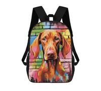 sinyumoney Vizsla Dog Graffiti Children's School Backpack 3D Printed for Kids Travel Rucksacks Book Bags for Boys Elementary School Students 17inch