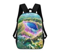 sinyumoney Volcanic Crater Paradise Children's Backpack, Schoolbag Large Capacity Students Bookbag Rucksack Knapsack for Boys Girls Adults Teen 17inch