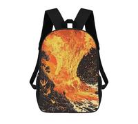 sinyumoney Volcanic Eruption Backpacks Kids School Backpack School Bag 3D Printed School Bag for Boys Elementary And Middle School Students 17inch