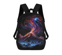 sinyumoney Volcanic Eruption Fantasy Art 3D Printed 17 Inch School Backpack Casual Children's Backpacks 3D Printed for Boys Elementary And Middle
