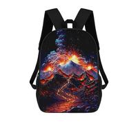 sinyumoney Volcanic Eruption in Space -2 School Bag 3D Printed Children's School Backpack Casual Fashion Travel Backpacks for Kids School Students 17inch
