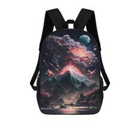 sinyumoney Volcanic Eruption in Space Rucksacks 3D Printed Children Backpacks Fashion Casual Daypack Cute Travel Bags Outdoor Casual Daypack for Boy And Girl 17inch