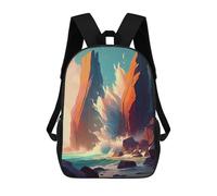 sinyumoney Volcanic Eruption Scene Children's School Backpack 3D Printed for Kids Travel Rucksacks Book Bags for Boys Elementary School Students 17inch