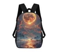 sinyumoney Volcanic Moon Over Frozen Lake Backpack School Bag Daypacks Business Backpack Water Resistant Bookbag for Girls Boys Teenage 17inch