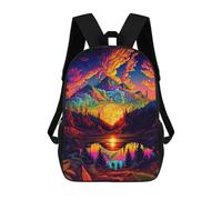 sinyumoney Volcanic Reflections Backpacks, Kids Backpack Student School Bag 3D Printed Travel Backpacks Fashion Accessory Backpack Children Waterproof School Bags 17inch