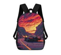 sinyumoney Volcanic Road Adventure School Backpack 3D Printed Children's 17inch Backpacks Bag Bookbag for Kids Boy Girl Book Bags Kids School Bag Travel Rucksacks