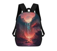 sinyumoney Volcanic Waterfall Sunset 17inch School Bag 3D Printed Children's School Backpack Casual Fashion Travel Backpacks for Kids School Students