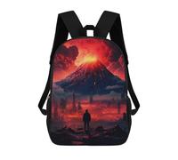 sinyumoney Volcano Eruption Cityscape School Bags Lightweight Schoolbag Dayback Bookbag College for Boys/Girls/Teenagers 17inch