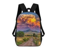 sinyumoney Volcano Eruption in Rural Area School Bags Large Water Resistant Laptop Backpack - Perfect for Travel, Work And Daily Use 17inch