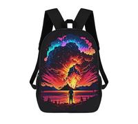 sinyumoney Volcano Eruption Majesty 3D Printed School Bag Children's School Backpack Schoolbags Travel Backpacks Casual Fashion Bag for Kids School Students 17inch