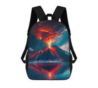 sinyumoney Volcano Eruption Reflection Backpack Kids School Bag Boys Cartoon 3D Print Students Schoolbag Laptop Daypack for Boys Girls 17inch