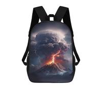 sinyumoney Volcano Eruption Scene Backpacks Kids Student Schoolbag,3D Printed Backpacks,Elementary And Middle School Students Backpacks for Boys Girls 17inch