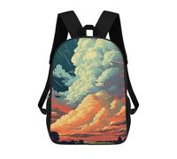 sinyumoney Volcano Eruption Skyline Backpack School Daypacks Business Backpack Water Resistant Bookbag for Boys/Girls/Teenagers 17inch