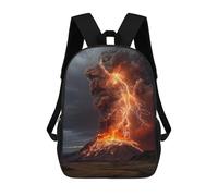 sinyumoney Volcano Eruption with Lightning Strikes-2 Backpack Cartoon Plush Bag, 3D Backpack for Kids School Bag Birthday Gift Idea for Boys And Girls 17inch