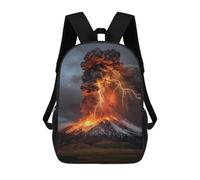 sinyumoney Volcano Eruption with Lightning Strikes-3 School Backpack Fashion Stationery Backpack Waterproof Casual Daypacks for Camping Outdoor Adventures And Daily Travel 17inch