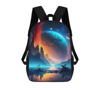 sinyumoney Volcano Planet Oasis Backpack School Bag Travel College Rucksack Backpacks for Boys/Girls/Teenagers 17inch