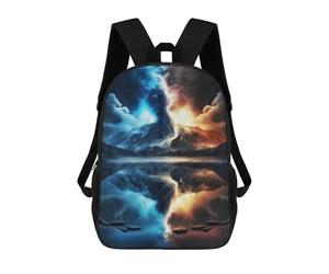 sinyumoney Volcano Reflections Nature's Dramatic Display Children's School Backpack Fashion Casual 17inch 3D Printed School Bags Boy School Backpack Large Backpack