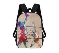 sinyumoney Volleyball Watercolor Art School Backpack Water Resistant Computer Rucksack for Campus Outdoor Travel Sports 17inch