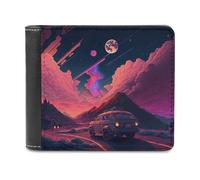 sinyumoney Voyage Through The Cosmic Night 3D Print Clutch Purse Credit Cards Coins RFID Blocking Leather Men's Wallet Craftsmanship Gifts 11.7cm*9.5cm