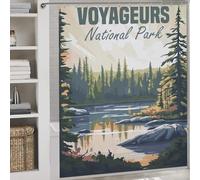 sinyumoney Voyageurs National Park Shower Curtains Mould Proof Waterproof Polyester Fabric Decor Bath Curtains for Bathroom Wet Room 69.69x70.87Inch（177x180cm）